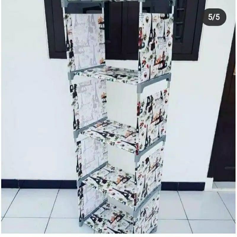 OO1 Rak Serbaguna 5 Tingkat Susun | Rack Organizer Portable Bongkar Pasang | Laci Lemari Buku Belajar