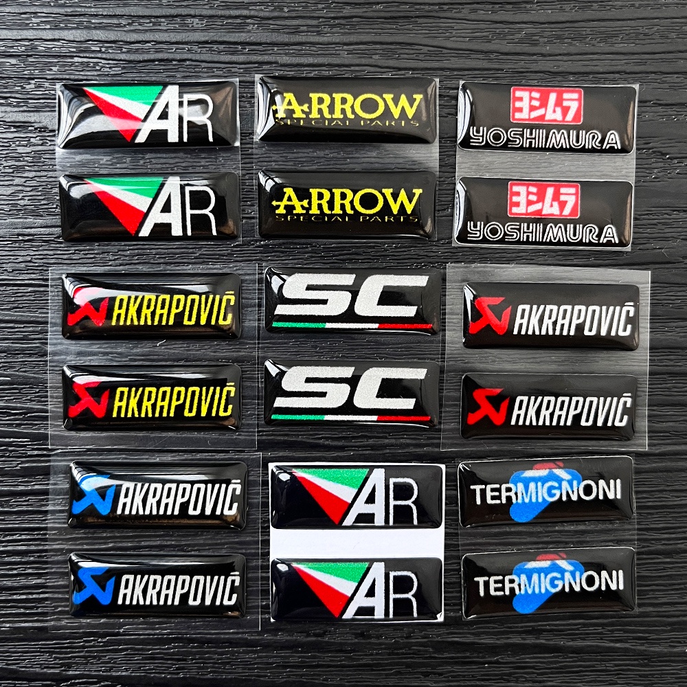 2pcs Stiker Reflektif Pipa Knalpot Motor AK Scorpio AR Yoshimura SC Untuk HONDA KAWASAKI YAMAHA SUZUKI