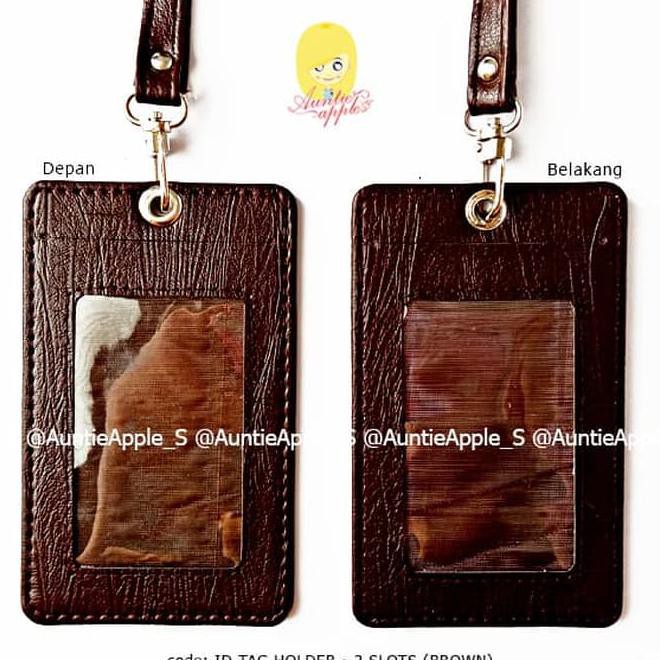 

Id Tag Holder 2 Kartu/Name Tag/Id Card Holder Leather/Tempat Id Card - Hitam Kode 774