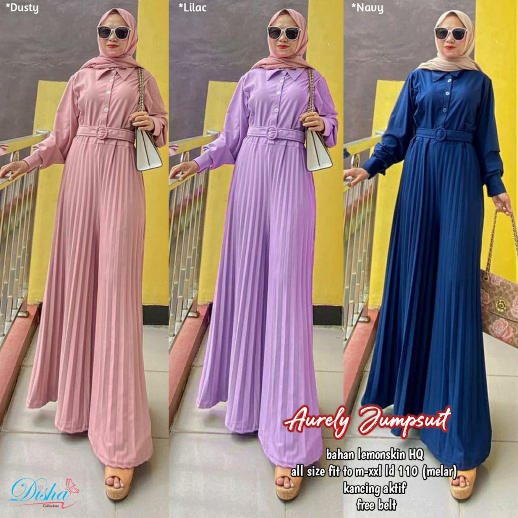 Aurely Jumpsuit / Baju Wanita fit m to XXL / jumpsuit Terbaru / Jumpsuit plisket