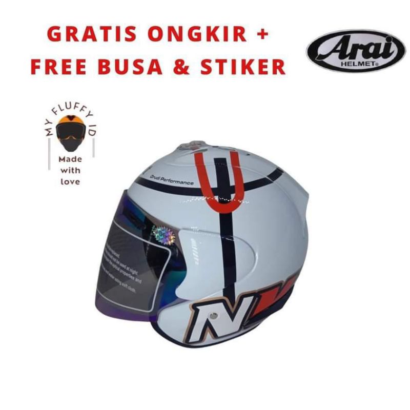 HELM SCOTT MONZA COPY ARAI RAM4 SUDAH SAMA STIKER