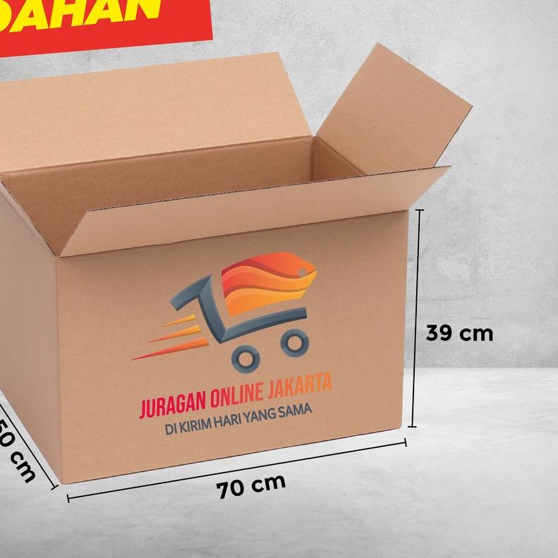 

◌ KARDUS BOX PACKING BESAR JUMBO BIG SIZE PINDAHAN RUMAH TEBAL POLOS UKURAN 70x50x39 ✥