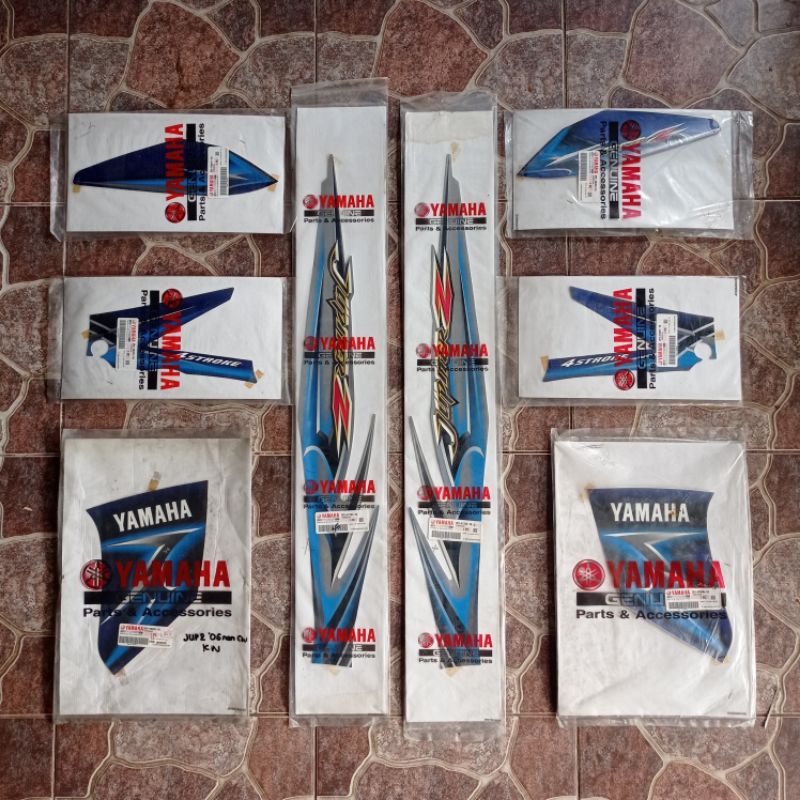 Stiker Striping Jupiter Z Burhan 2006 Biru Silver Original YGP