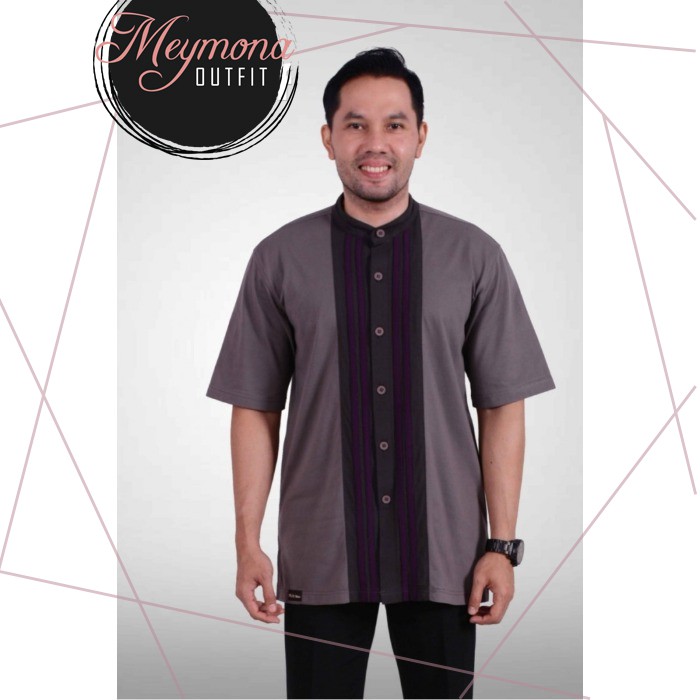 Diskon Baju Koko Pria Koko Pria Baju Pria Baju Muslim Pria Kemeja Koko Desain Elegan Grey