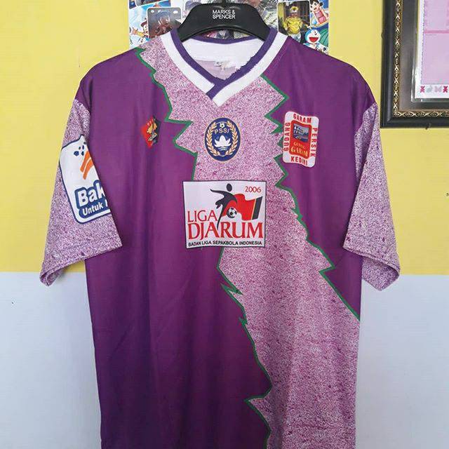 Jersey Persik Kediri JUARA Home 2006 Liga Djarum Ungu Retro Printing Lokal