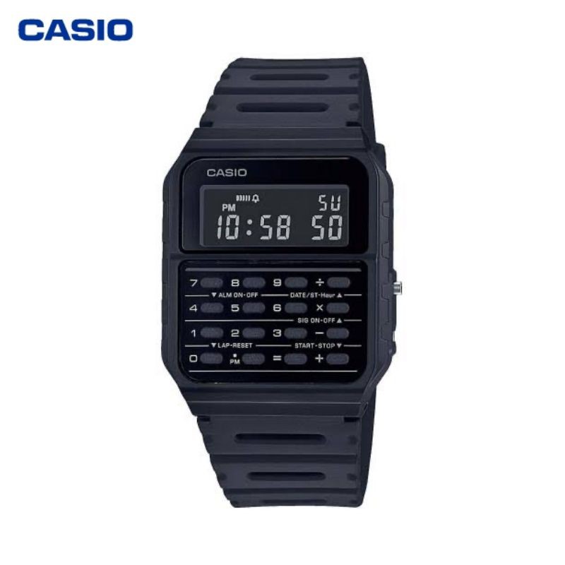 JAM TANGAN PRIA CASIO DATABANK CA-53WF-1B ORIGINAL - CA53WF HITAM KALKULATOR