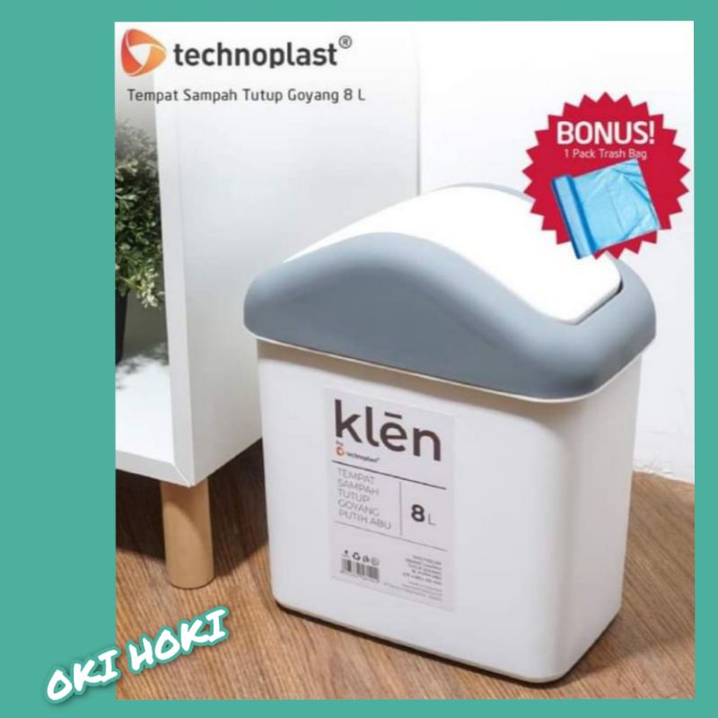 [COD]a c Technoplast Tempat Sampah Tutup Goyang 8 L Putih Abu tempat sampah plastik tempat sampah mu