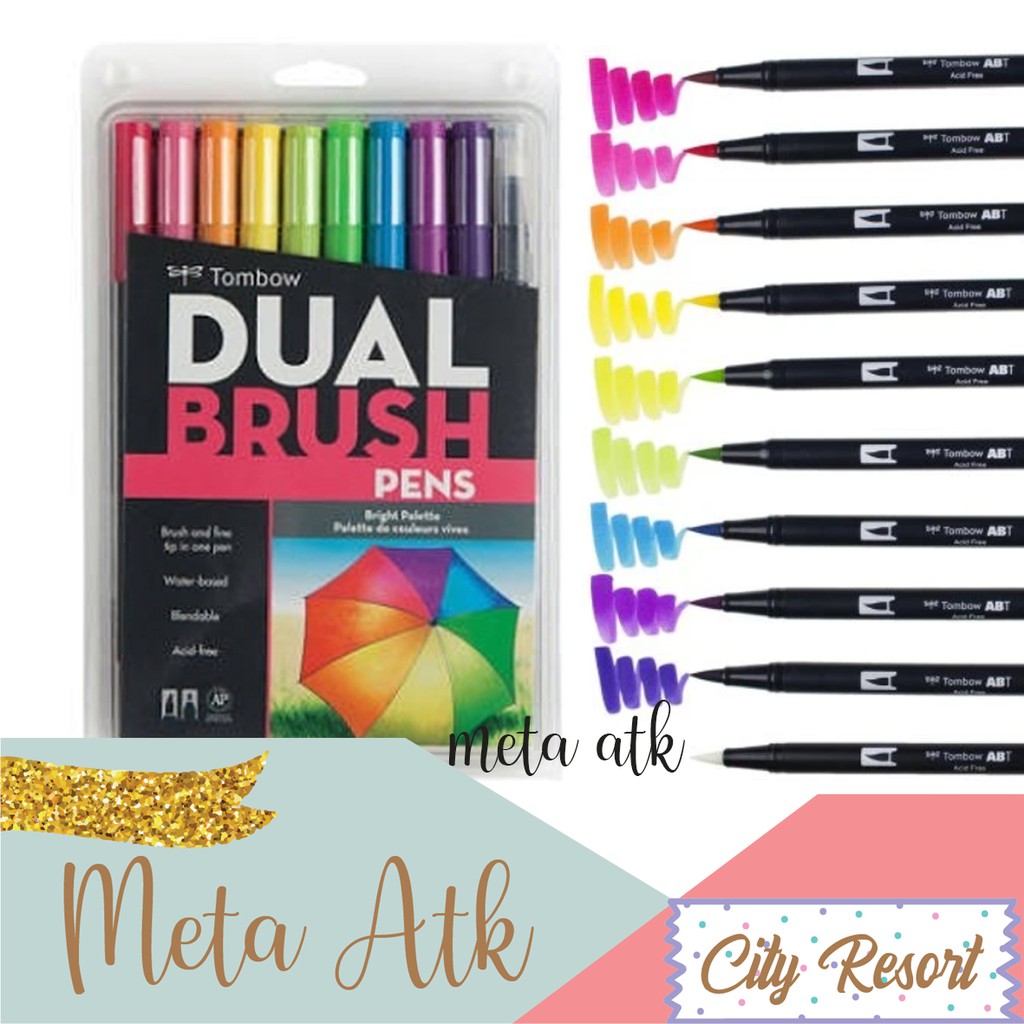 

Dual Brush Pen Tombow Bright Pallete isi 10pc