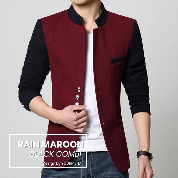 BLAZER PRIA SLIMFIT NEW RAIN MAROON TWIST STYLE KOMBINASI (S,M,L,XL) TERBARU ORIGINAL NIKAYU