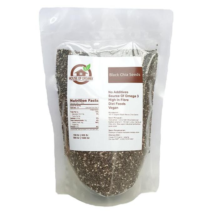

organic black chia seeds 150 gr termurah