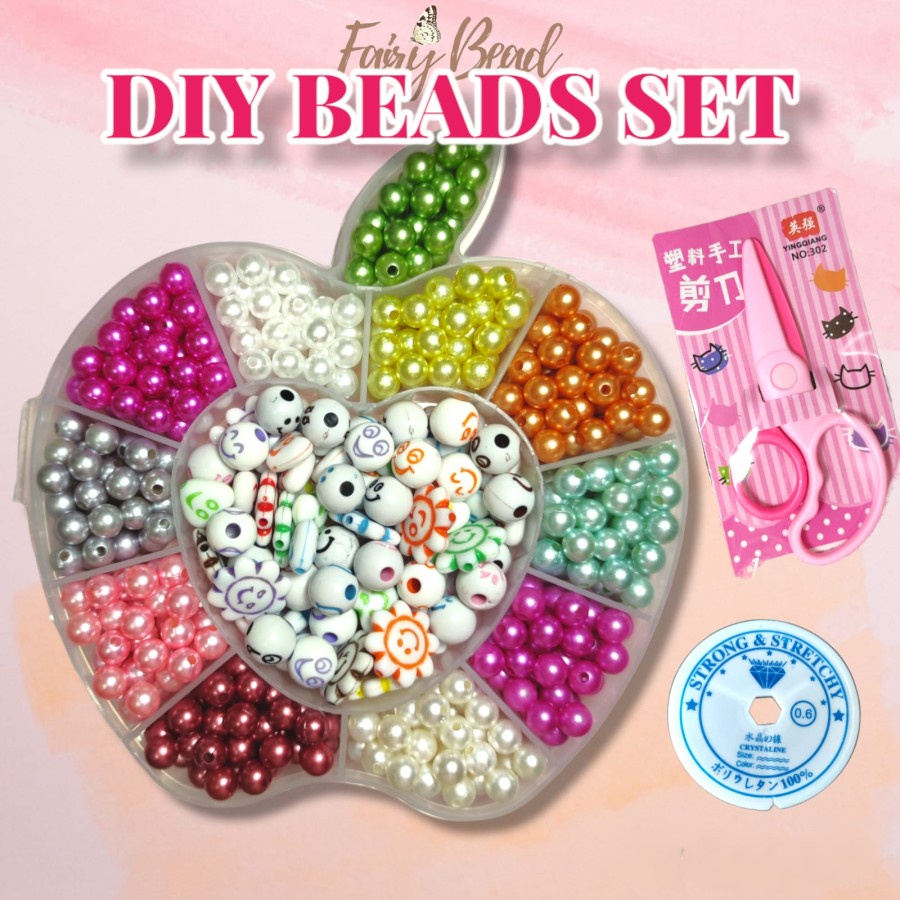 DIY Kit Anak Mainan Edukasi Perempuan Bead Manik DIY Set Kalung Gelang