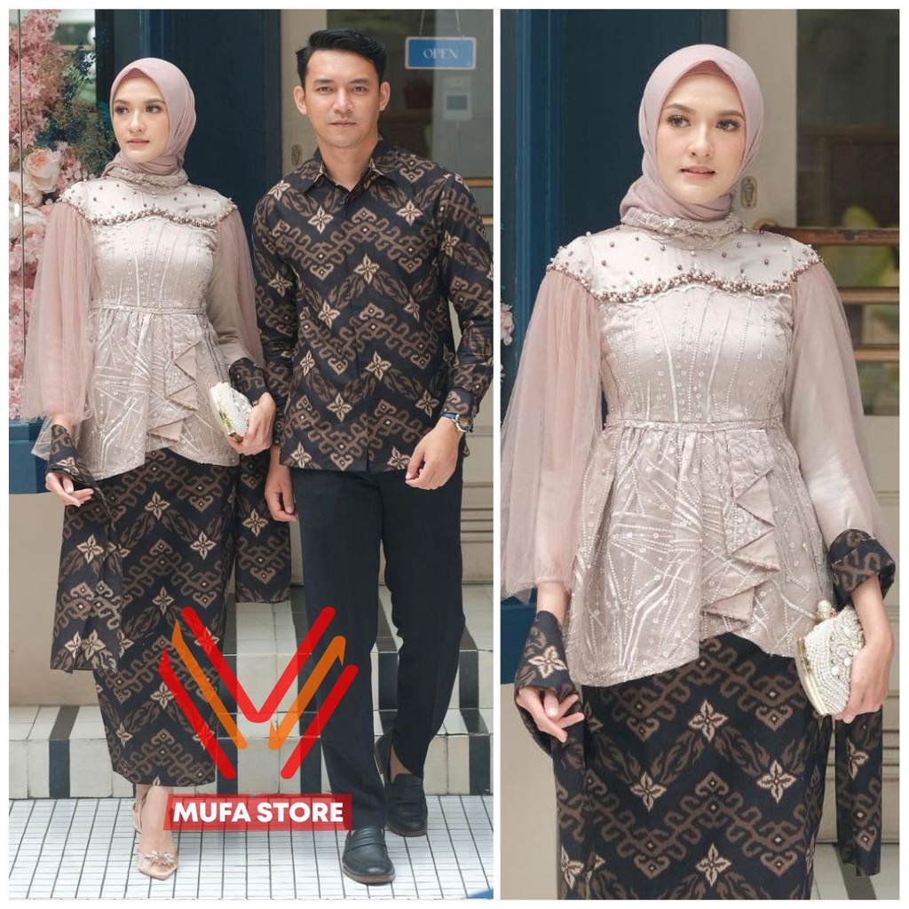 Batik Couple Kebaya Modern Kebaya Wisuda Tunangan Lamaran Baju Kondangan Terbaru 2022