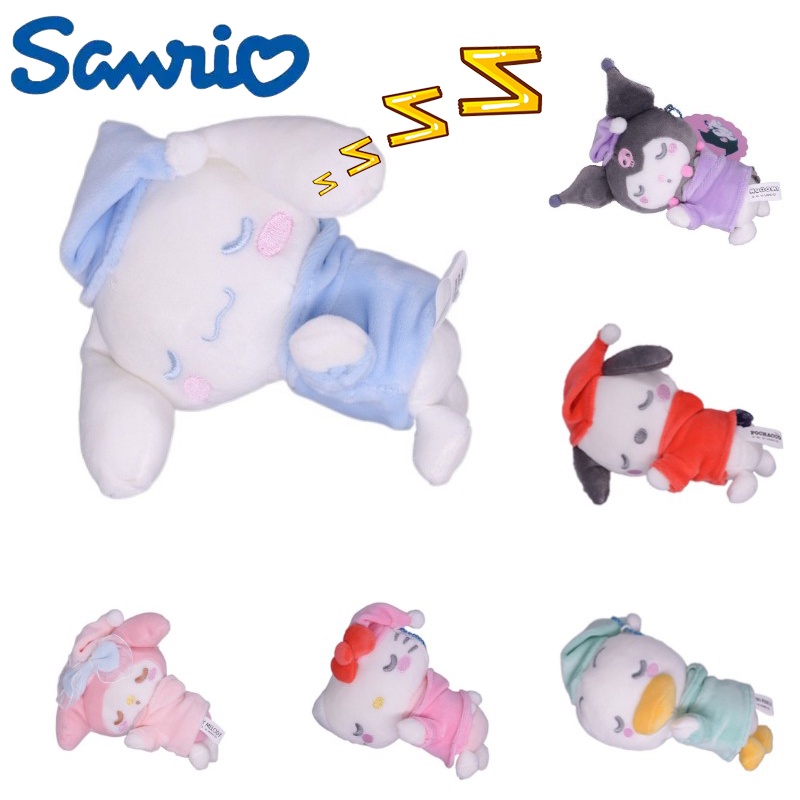 Kawaii Sleeping Kuromi My Melody Cinnamorol Kt Cat PC Dog Plush Toy Anime Stuffed Animals Cute Pendant Appease Doll Toys Gifts