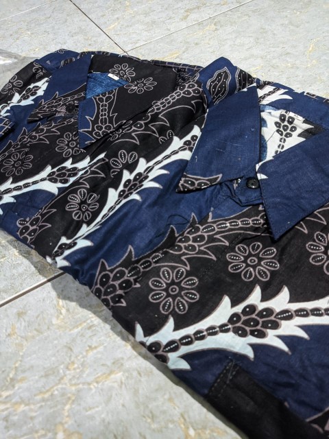 Kemeja Batik Pria Lengan Panjang Size M L Xl Xxl  Bswart Batik Hrb026 Kenongo Hem Panjang Padi