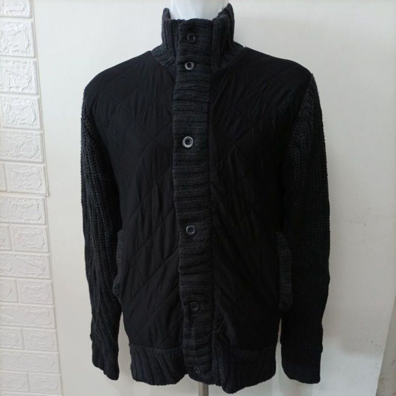 Sweater Jaket Rajut Pria Turtleneck DKNY