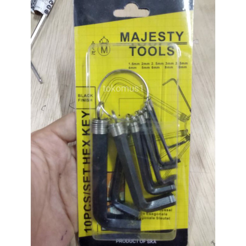 KUNCI L SET HEX KEY RING 10 IN 1 TOOL WRENCH MJSTY - YS