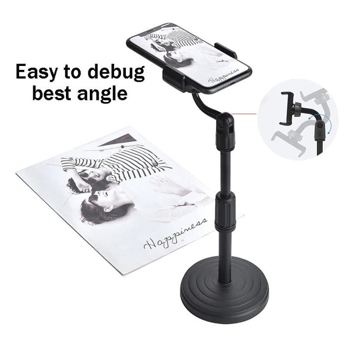 DESKTOP STAND BERDIRI MEJA HOLDER HANDPHONE 360 ROTARY FLAT LAY ADJUST