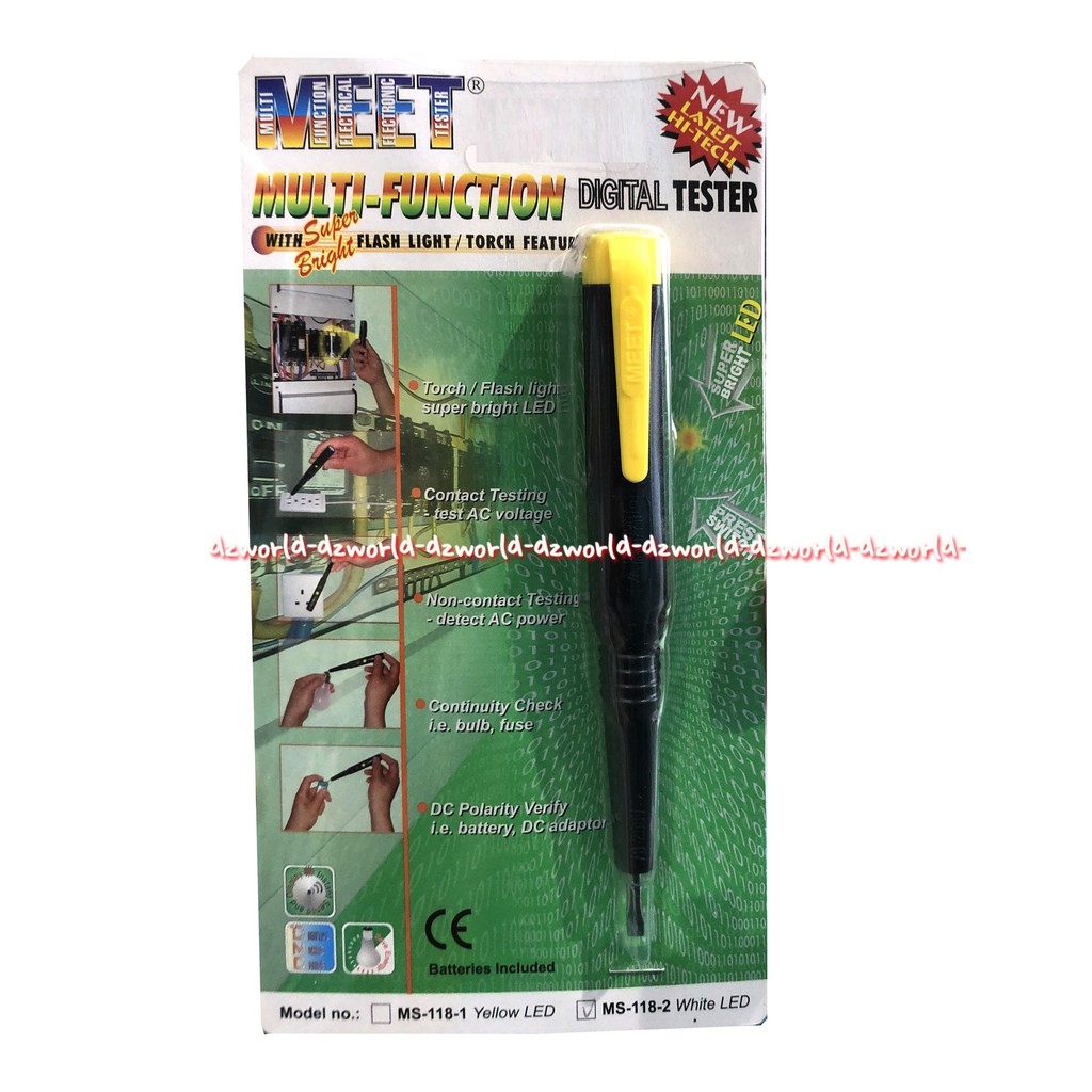 Meet Multi Function Digital Tester Ms 118-2 Flash Light Alat Obeng Test Listrik
