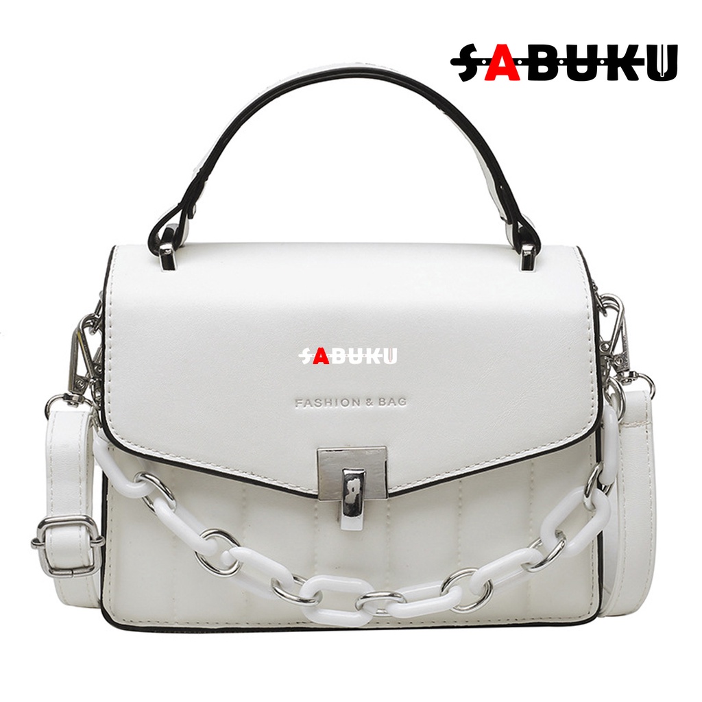 Tas Bahu Rantai Shoulder Bag Hand Bag Wanita Cewek Fashion Elegan Simple Model Terbaru Kulit korea -180