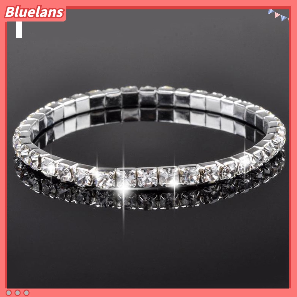 Bluelans Crystal Rhinestone Stretch Bracelet Bangle Wristband Elastic Wedding Bridal Gift