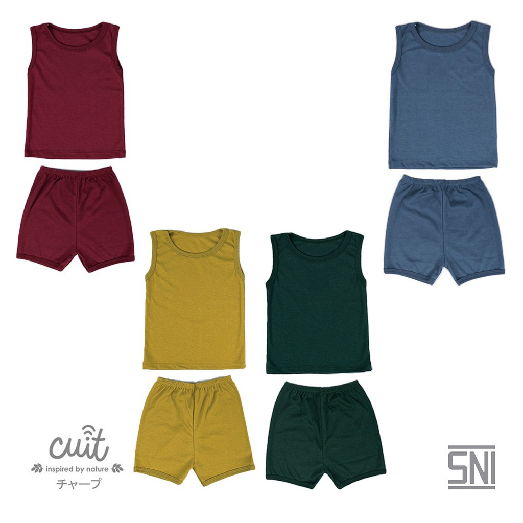 CUIT Babywear setelan bayi kutung celana pendek BLOCK COLOR series