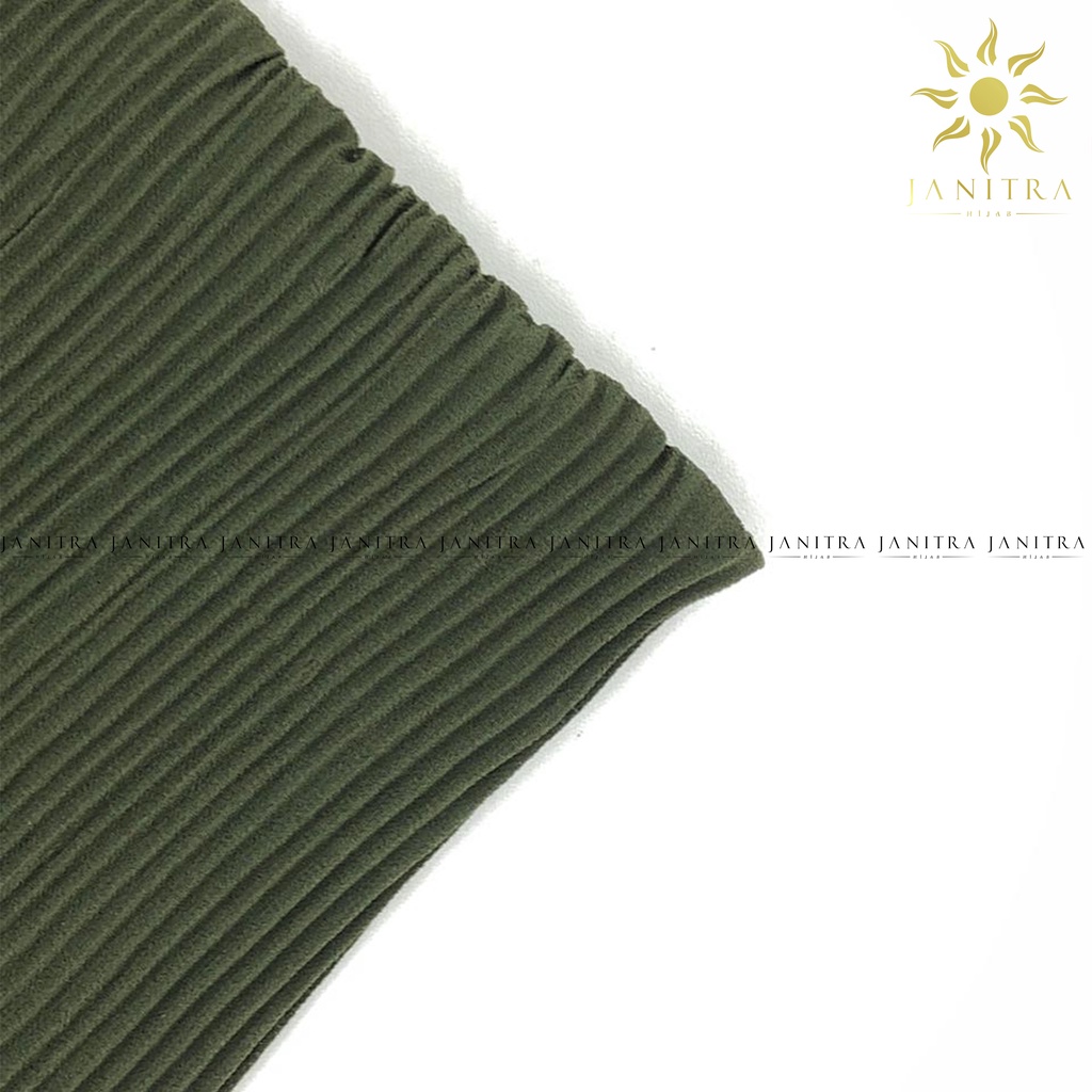 Jilbab Bergo Plisket Ceruty Babydoll | Kerudung Plisket | Bergo Maryam Plisket | Jilbab Instan-olive