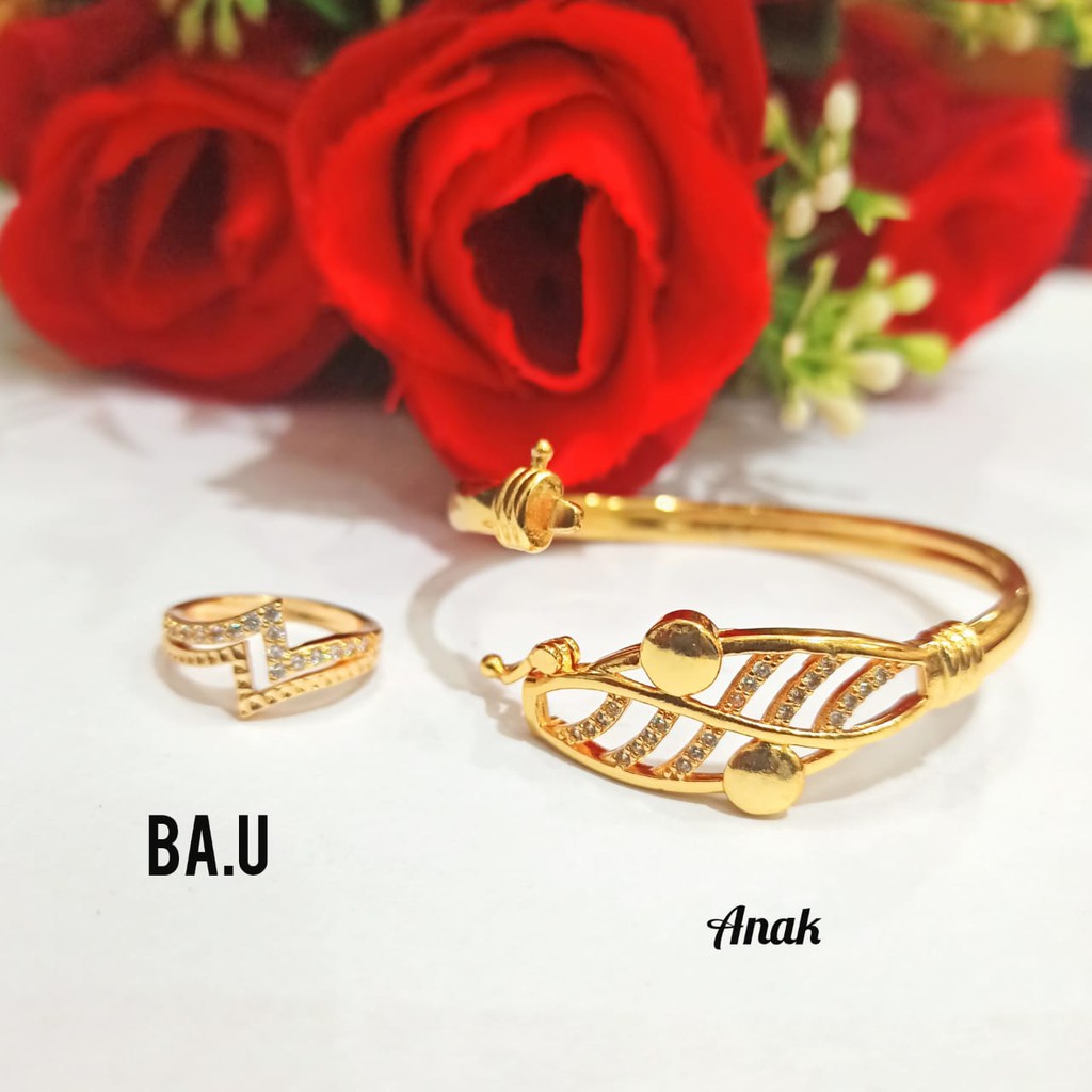 Gelang Bangkok TITANIUM Anak Free Cincin Permata Zircon Gold Perhiasan Anak limited edition