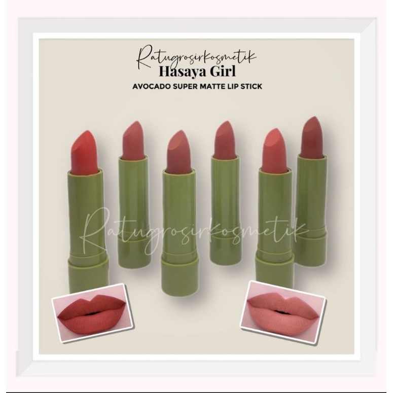 [PER 6 PCS] LIPSTICK / LIPSTIK HASAYA GIRL AVOCADO NO.HH1039/VC ORANGE NO.HH1088