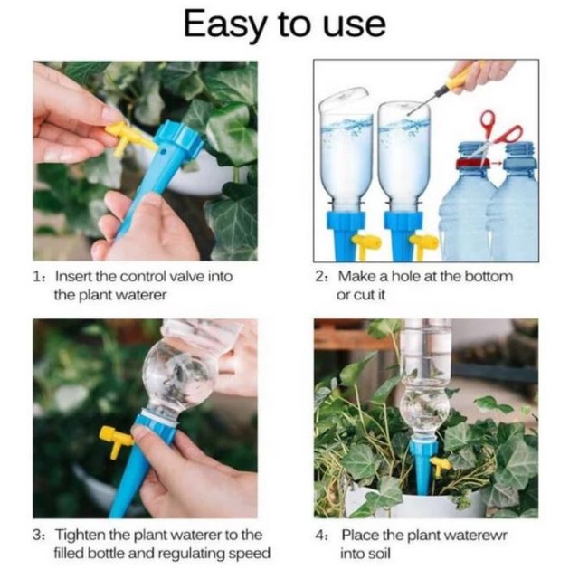 Alat Penyiram Tetes Tanaman Infus Kran Irigasi Taman Otomatis Sistem Drip Plant Drops Vitamin Air