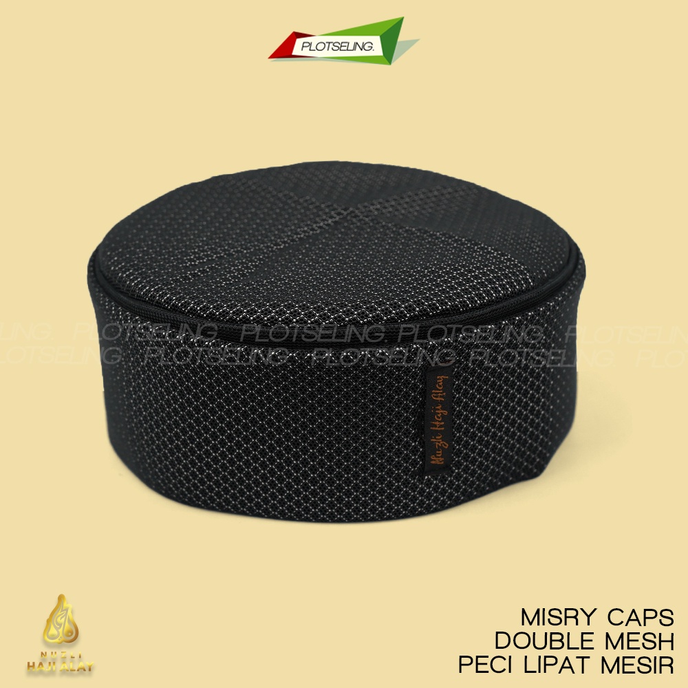 Peci Lipat MESIR DOUBLE MESH Premium Haji Alay Kopiah Hitam Putih Abu Biru Kopyah Sholat Maiyah Cak Nun Kopeah Santri Bulat Pria Anak Dewasa Kupluk Laki Motif Rosal Hat Polos Jaring Madun Pakol Habasa Malaysia Oman Assagofah Terompah Madinah NU Ori