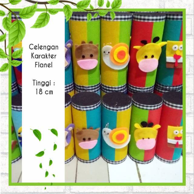 

Celengan/tempat pensil karakter flanel