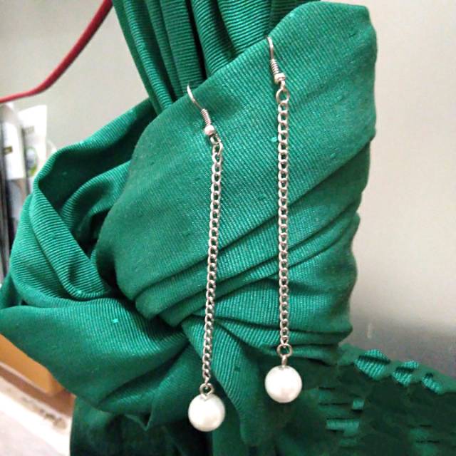 Anting mutiara juntai panjang - anting panjang cantik