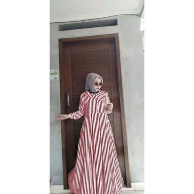 DRESS SALUR TERBARU MIDI DRESS GARIS GARIS DRESS SALUR VIRAL