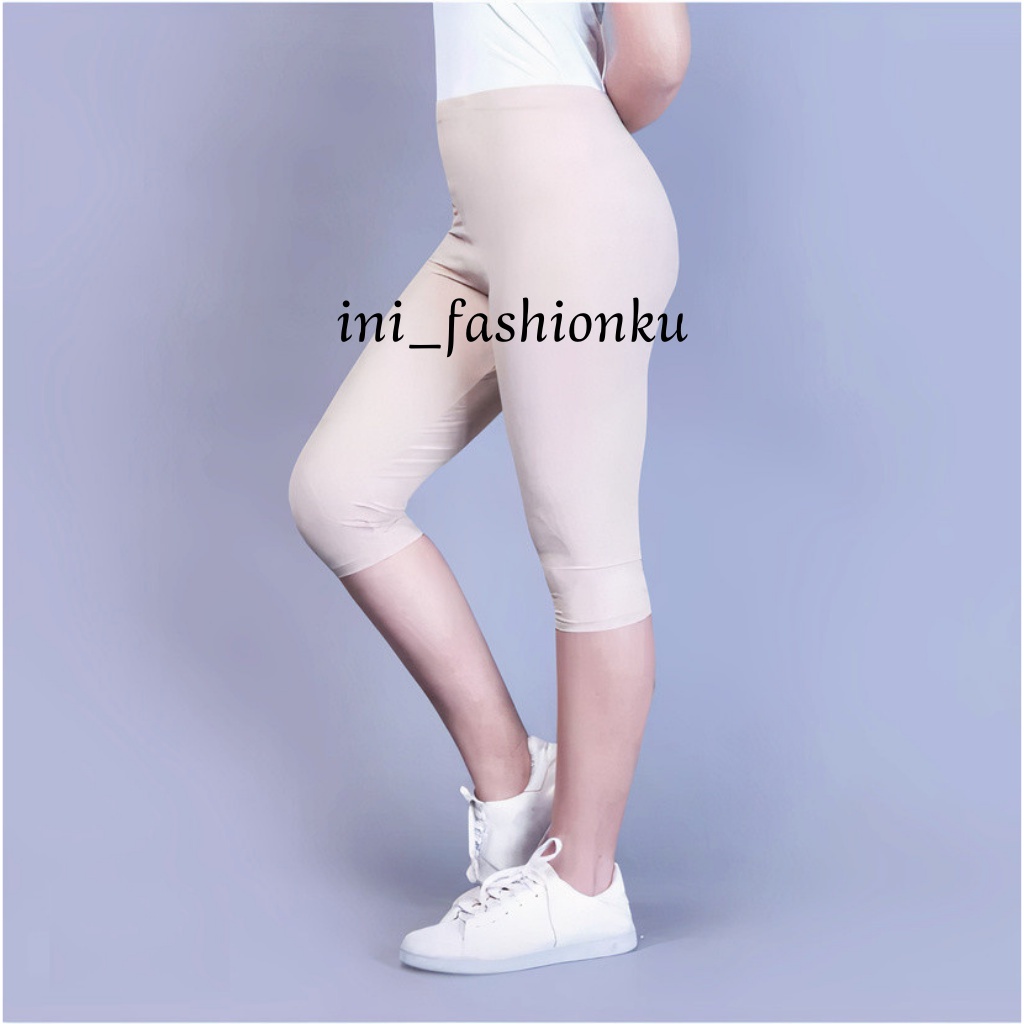 ( BISA COD ) Legging Pendek 3/4 Selutut Spandex Tebal Remaja ABG Dewasa Lejing Olahraga Fitness Senam Leging 3 4 Bawah Lutut adem Legging 3 per 4 BISA GROSIR