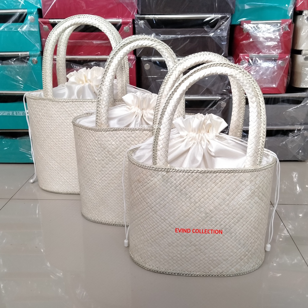 Tas Hampers Anyaman Model Oval Keranjang Parcel Anyaman Pandan