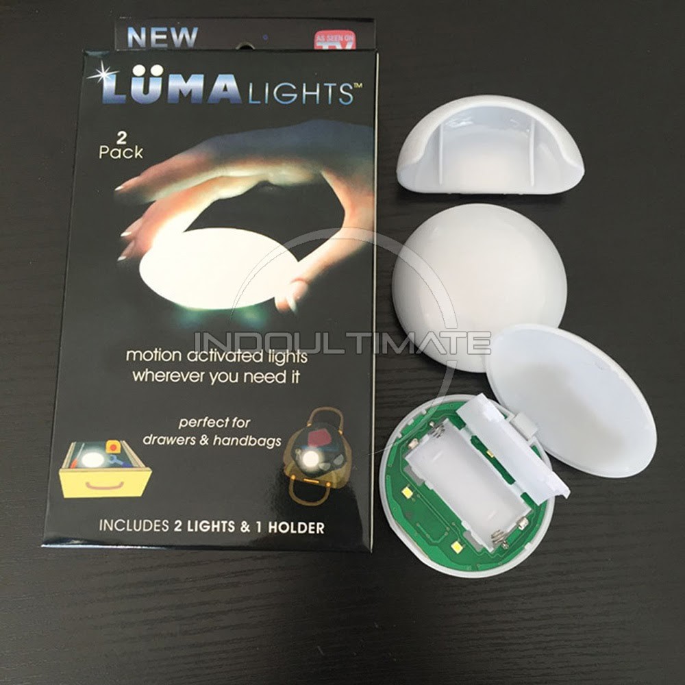 2pc Lampu LED Mini Portable Luma Lights Lampu Genggam/Lampu Tidur Tempel Lampu Hias HL PL-01