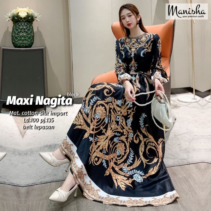 maxy nagita import bangkok original by manisha / gamis sultan mewah premium