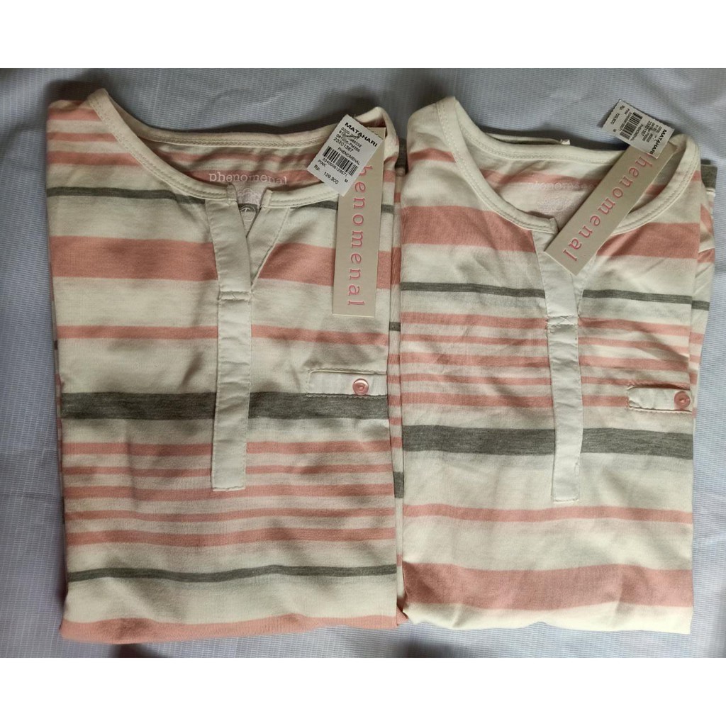 S/M/L-Blouse wanita Phenomenal Lengan 7/8/GARIS-GARIS-5