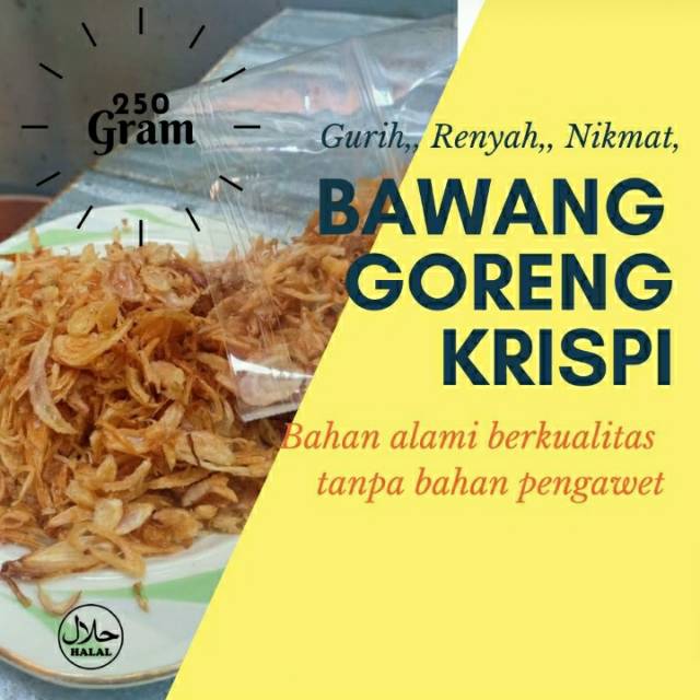 

BAWANG GORENG KRISPI SNACK CEMILAN ENAK 100% TANPA PENGAWET !!