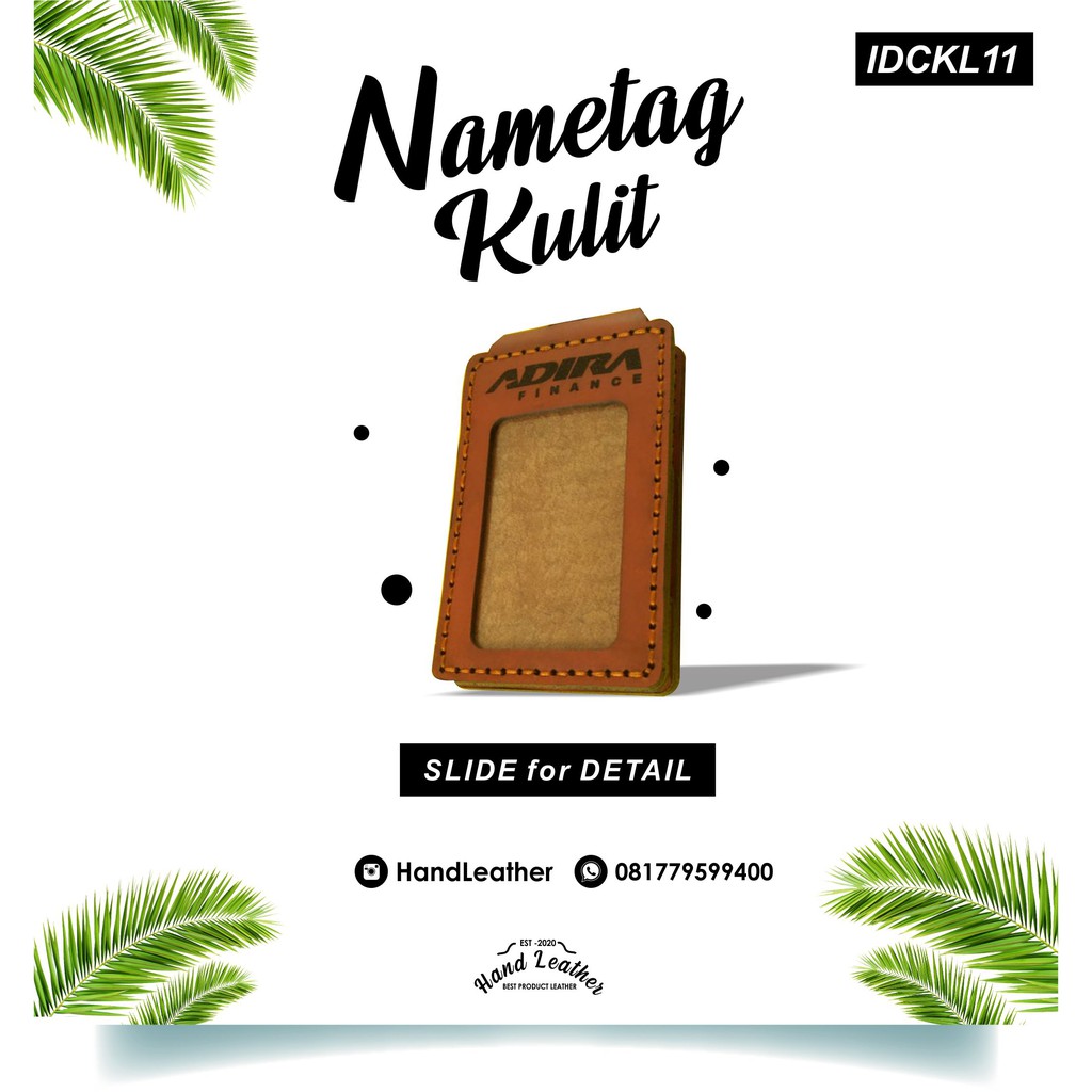 

Name tag model lipat kulit sapi asli | custom logo nama