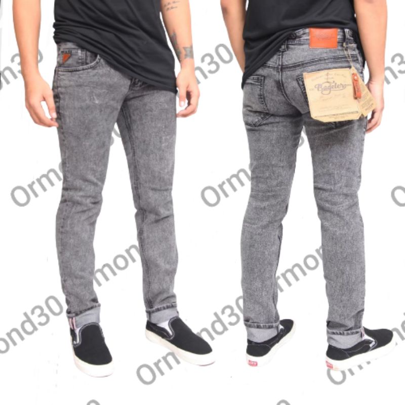 Ormond30 Celana Jeans Skinny Dark Gray SlimFit Panjang Pria Terbaru Smkiller