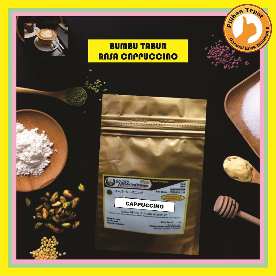 

Bumbu Tabur Manis Cappucino 1 Kg Jual Bubuk Tabur Rasa Cappucino Murah Enak Halal Golden Aroma