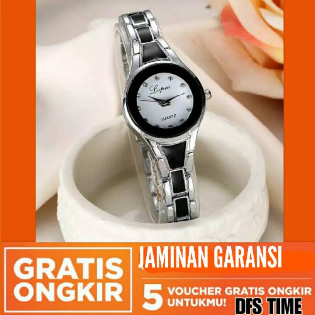 TERMURAH Jam Tangan Wanita Warna Silver Hitam Kecil