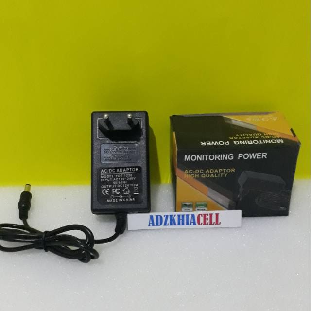 adaptor dvr 4 Ch 2A 12V camera cctv / adaptor led strip 2 ampere murni