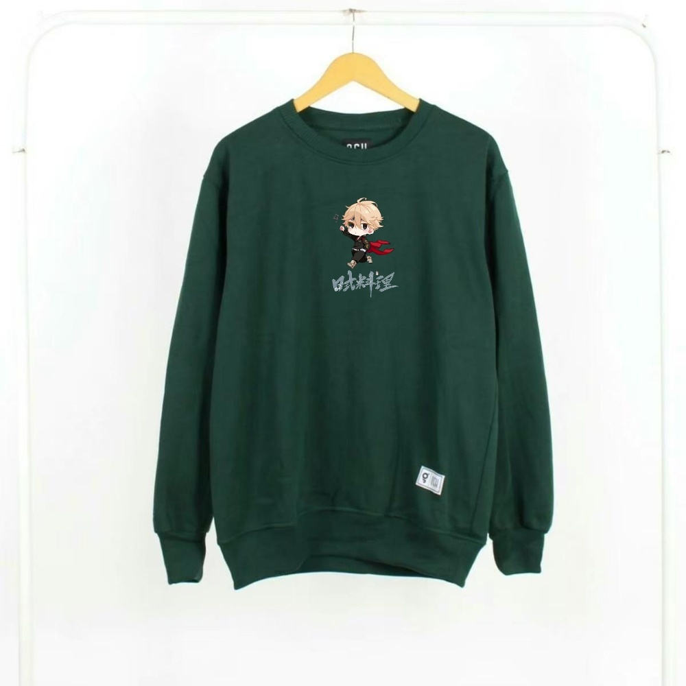 CREWNECK Premium Sweater  Pria Wanita Distro  Bandung Original Tebal Size M L XL XXL  Hight Quality Local Brand Sweater Cowok Cewek Oversize Jumbo Murah Jaket  Cewek Korean Style Remaja  Cowok  Jumbo WARNA IJO BOTOL