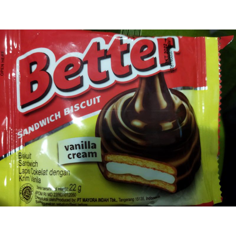 BETTER SANDWICH BISKUIT 22GR SATUAN ECER 2000