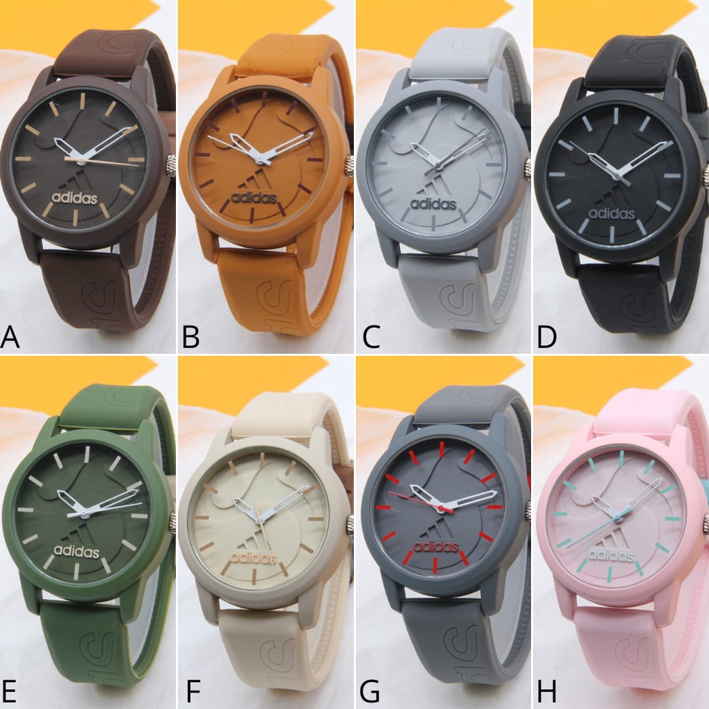 COD Jam Tangan Wanita Adidas Bola Karet Body Bulat Karet Knop Gerigi