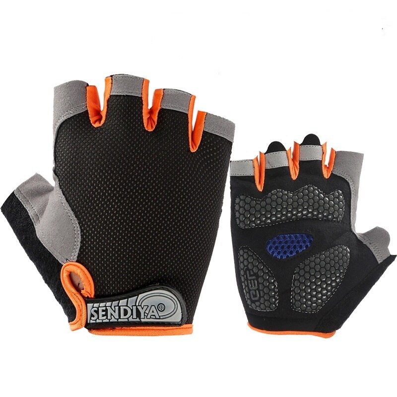 HUWAI Sarung Tangan Sepeda Cycling Sport Riding Gloves Half Finger XL - HW-172 - Black