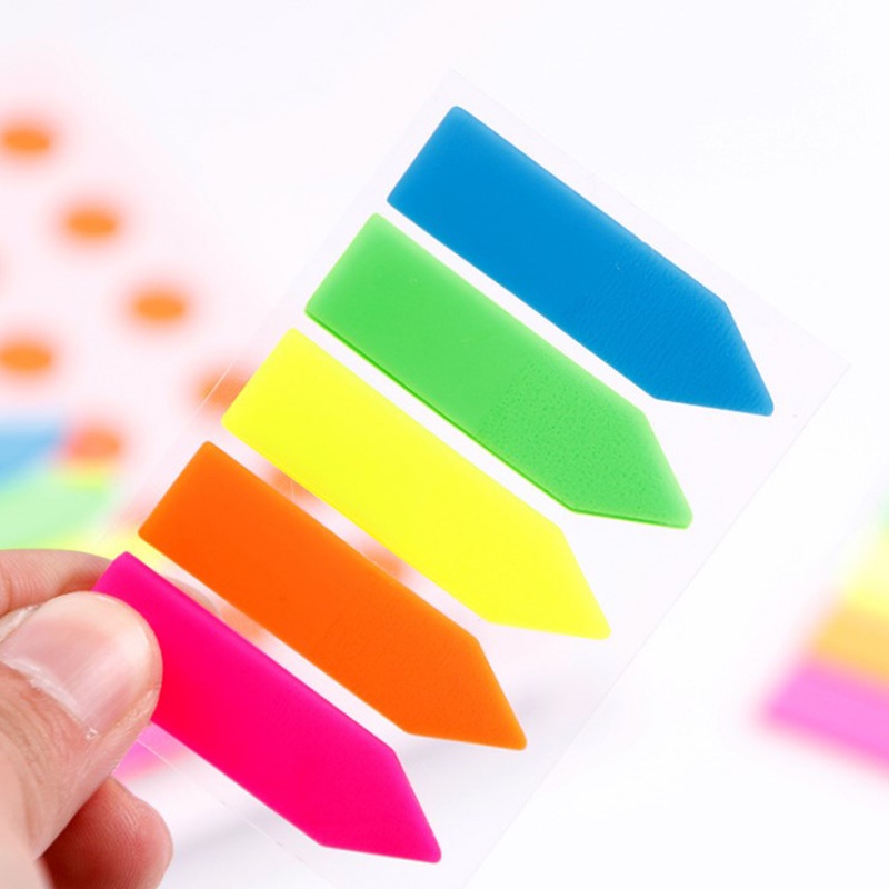 (LUCKID) 100 Lembar Sticky Notes Bentuk Panah Fluorescent