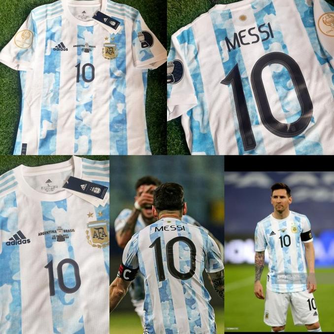 PLAYER ISSUE JERSEY ARGENTINA HOME PI 21/20 FULL PATCH COPA & NAMESET
